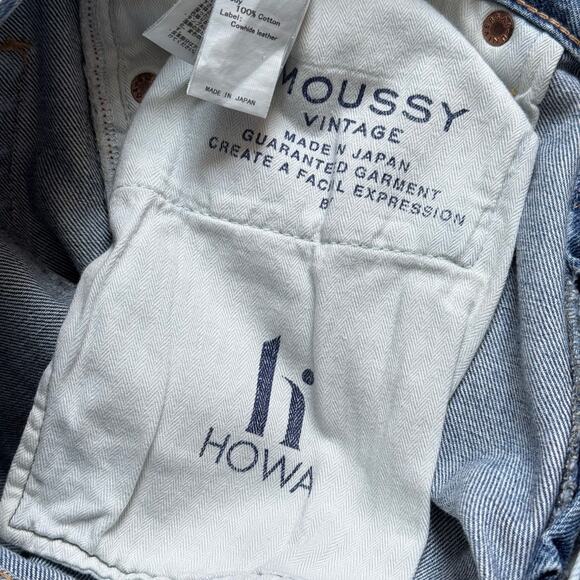 Moussy Vintage Plymouth Straight Blue High Rise Distressed Jeans Women's Size 28 - Picture 12 of 13